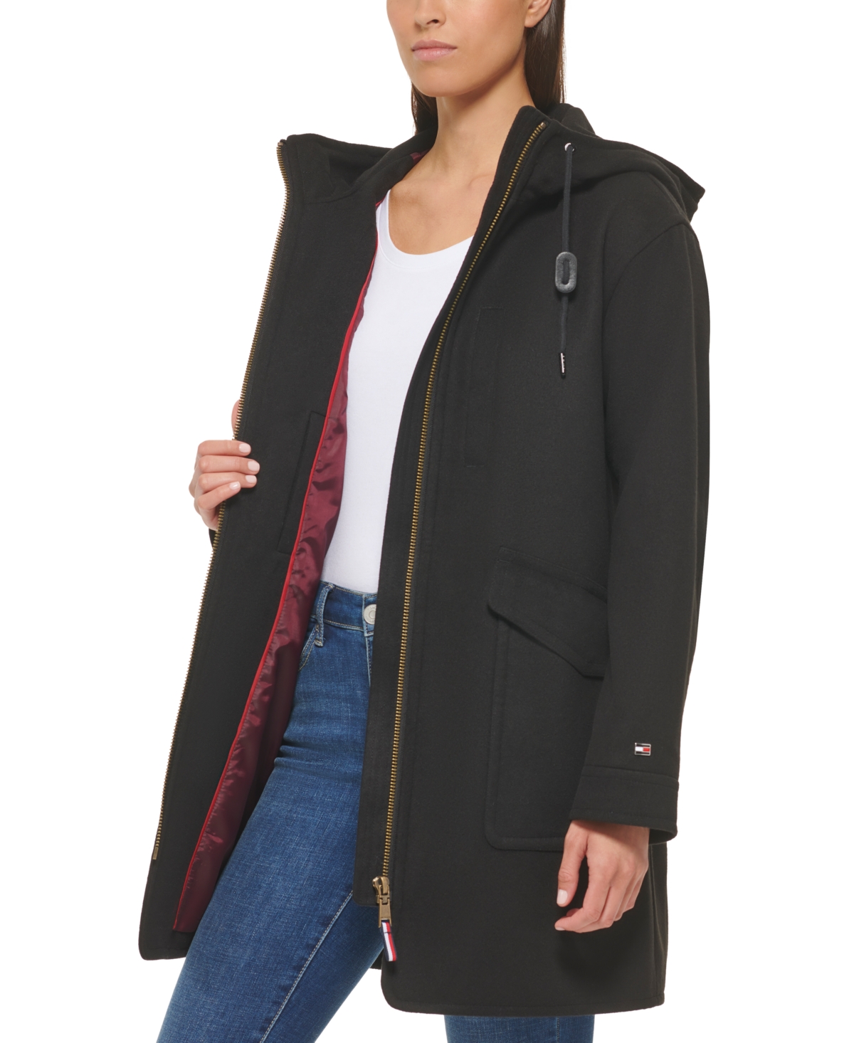 Tommy Hilfiger Women's Zip Front Hooded Coat