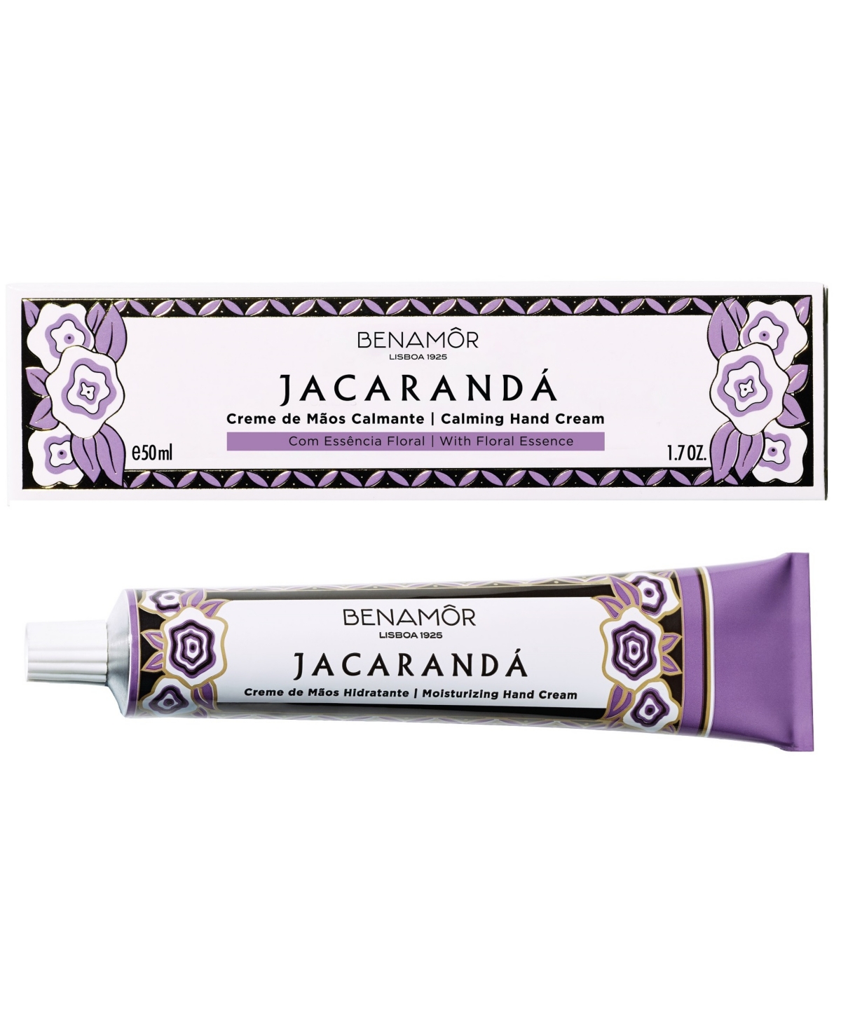 Benamor Women's Jacaranda Creme De Maos Hidratante, Moisturizing Hand Cream, 1.69 Fl oz