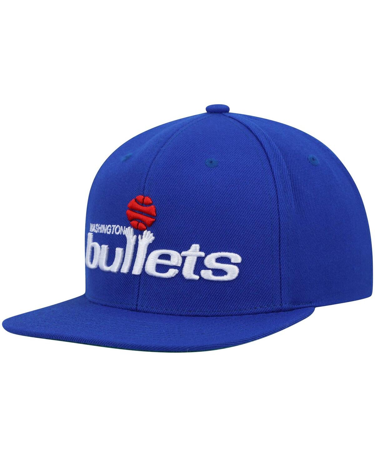 Shop Mitchell & Ness Men's  Blue Washington Bullets Hardwood Classics Team Ground 2.0 Snapback Hat