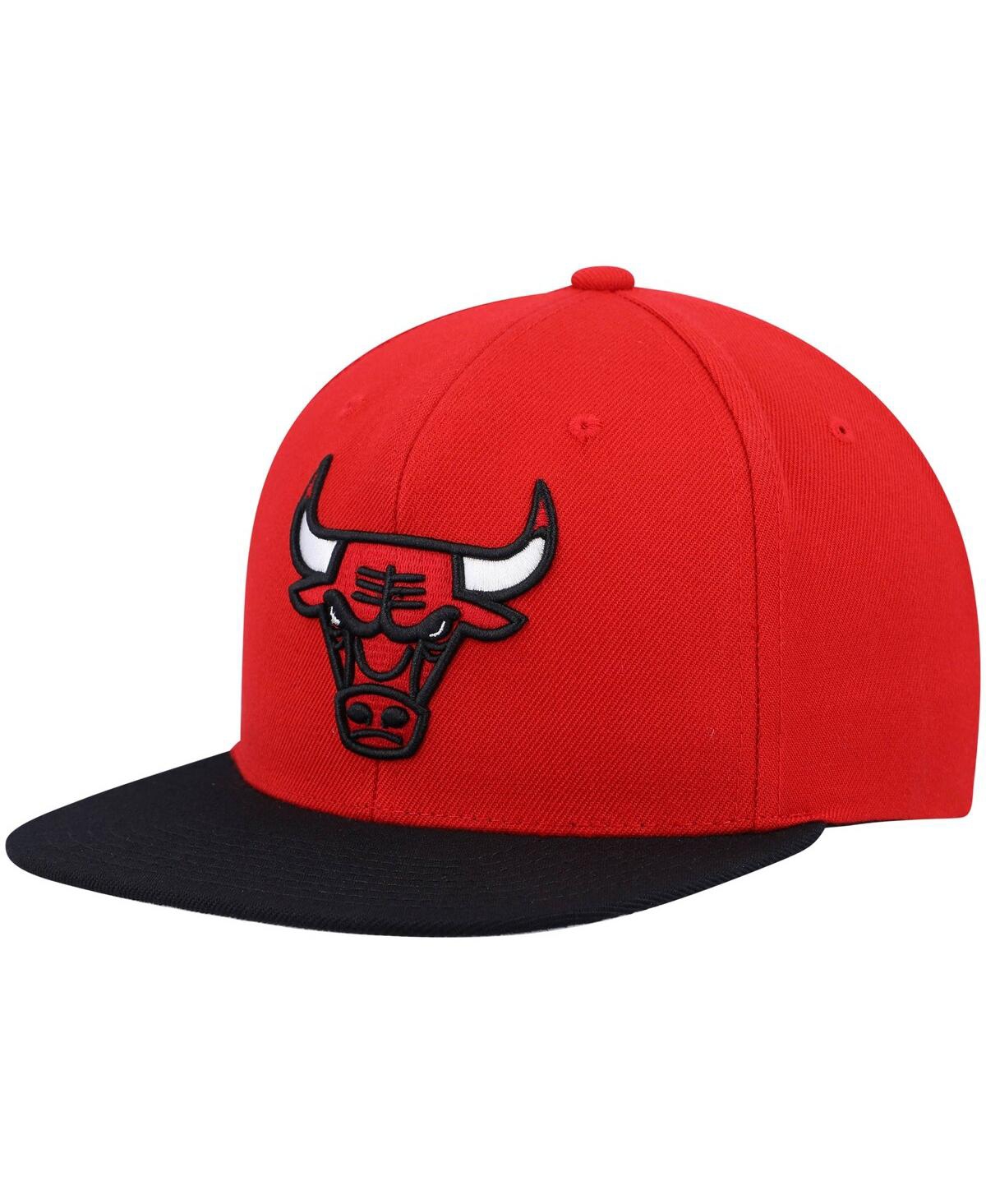 Mitchell & Ness Men's  Red, Black Chicago Bulls Team Two-tone 2.0 Snapback Hat In Red,black