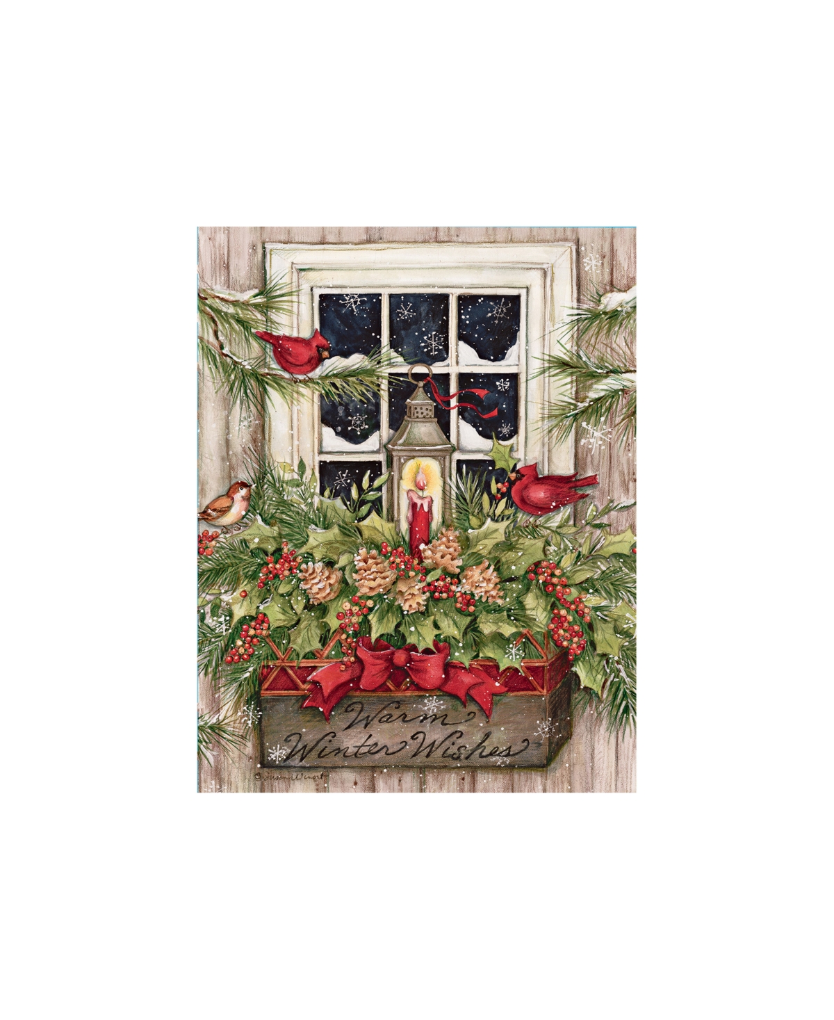 Window Box Snow Boxed Christmas Cards - Multi