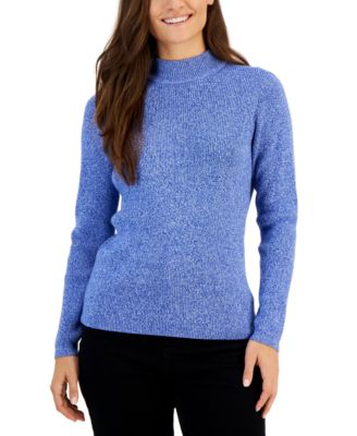 Women's Ribbed Mock-Neck Sweater, Created for Macy's