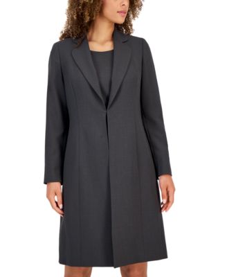 Women's Crepe Topper Jacket & Sheath Dress Suit Set, Regular and Petite