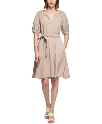 green emerald velvet dress Calvin Klein Women's Sleeveless A-line Belted Midi Dress, Meadow, 12 at  Amazon Women's Clothing store