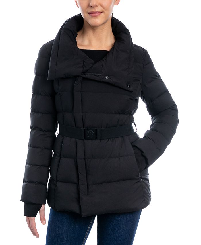 Michael Kors Women's Asymmetric Belted Packable Down Puffer Coat & Reviews  - Coats & Jackets - Women - Macy's