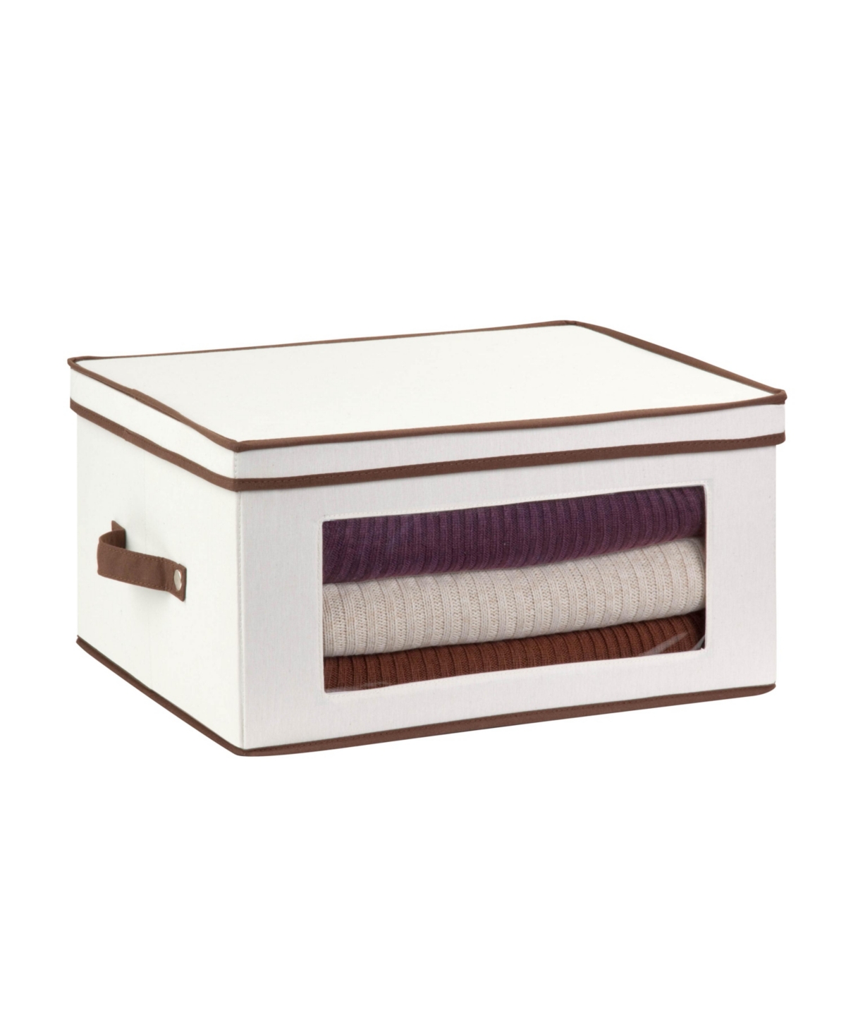 Honey Can Do Canvas Window Storage Box With Lid In Natural
