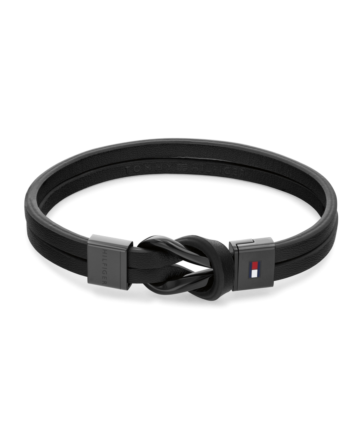 Tommy Hilfiger Men's Leather Bracelet In Black