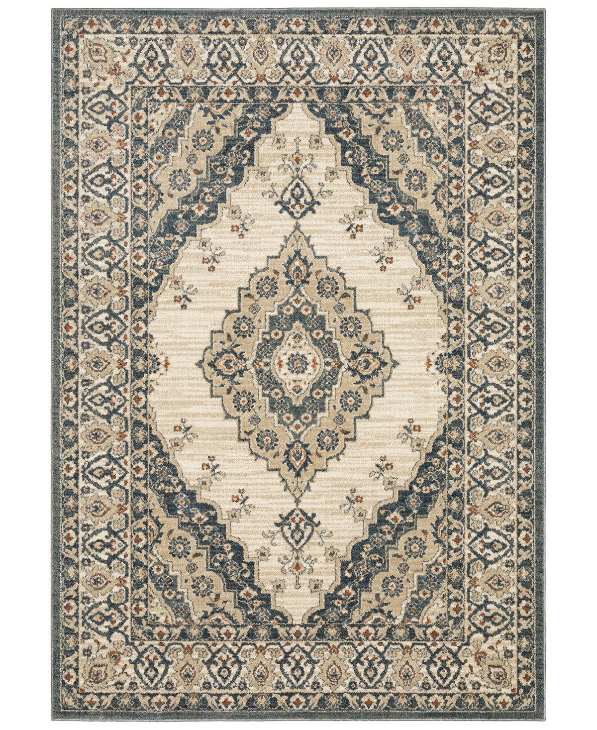 Jhb Design Garett GRT020W 6'7in x 9'2in Area Rug - Beige, Blue