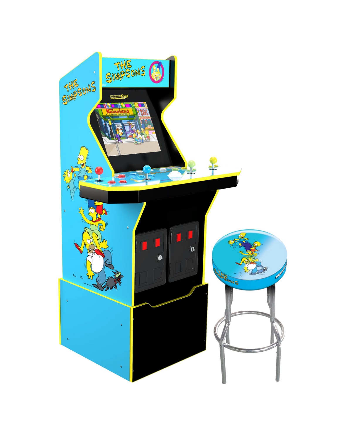 Arcade 1UP The Simpsons Arcade, 4-Player Game, with Stool