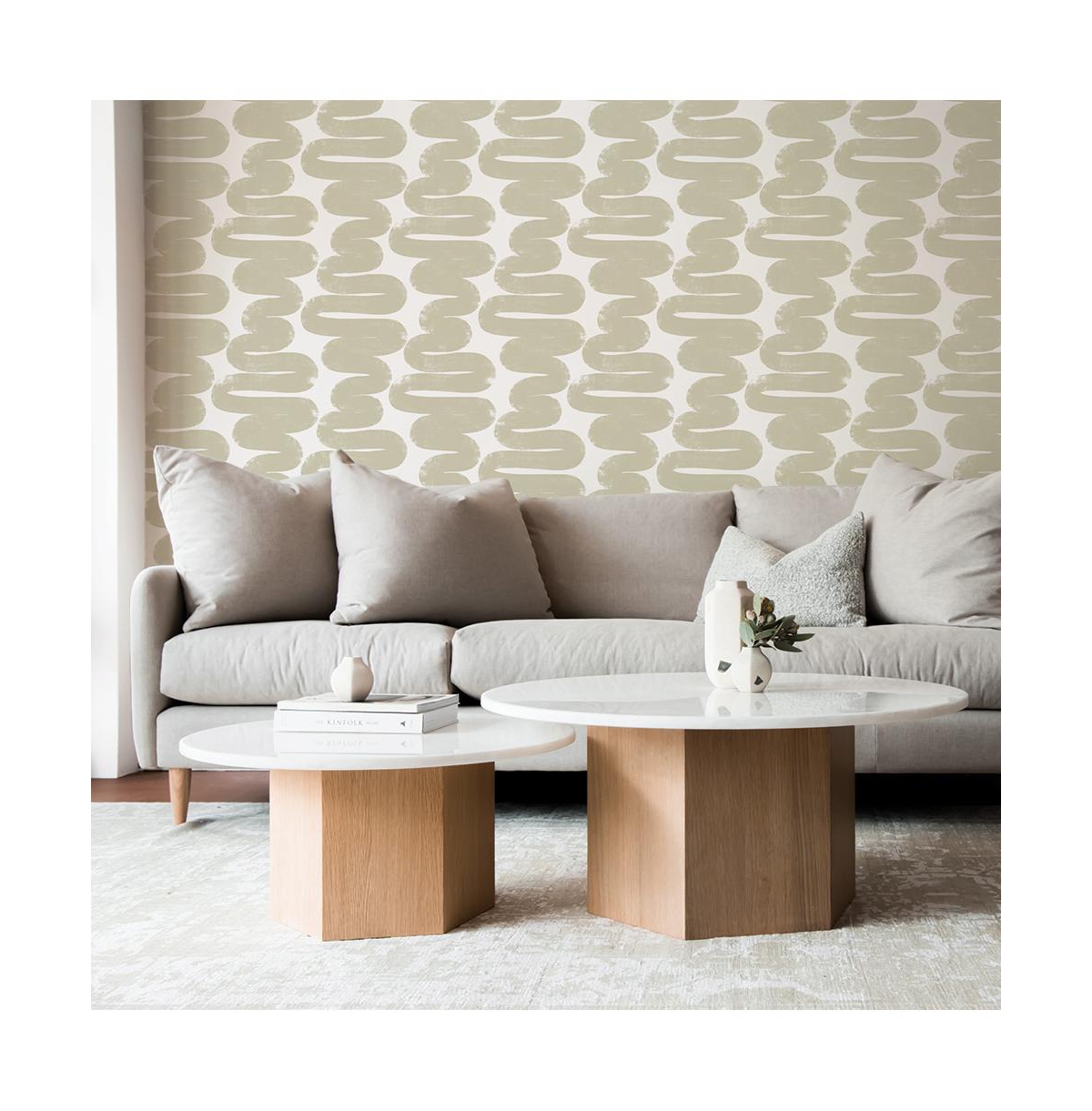Tempaper Wiggle Room Peel And Stick Wallpaper In Sand White