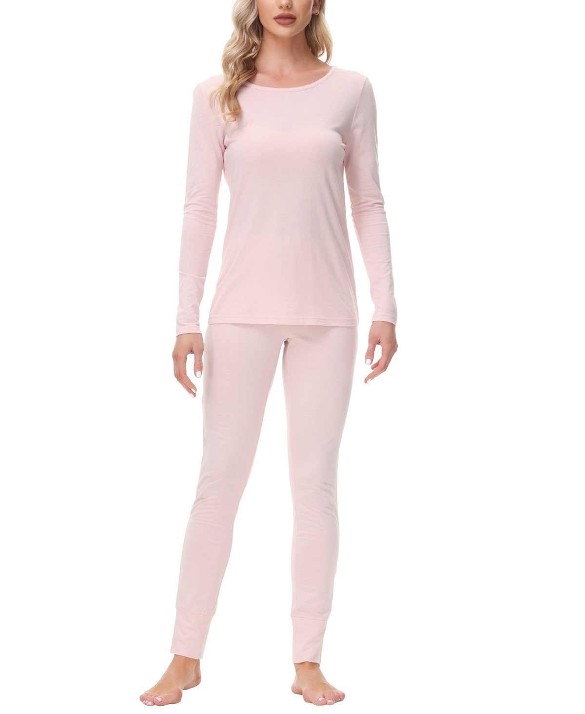 Ink+ivy Women's Knit Long Sleeve Scoop Neck With The Legging Set In Medium Pink