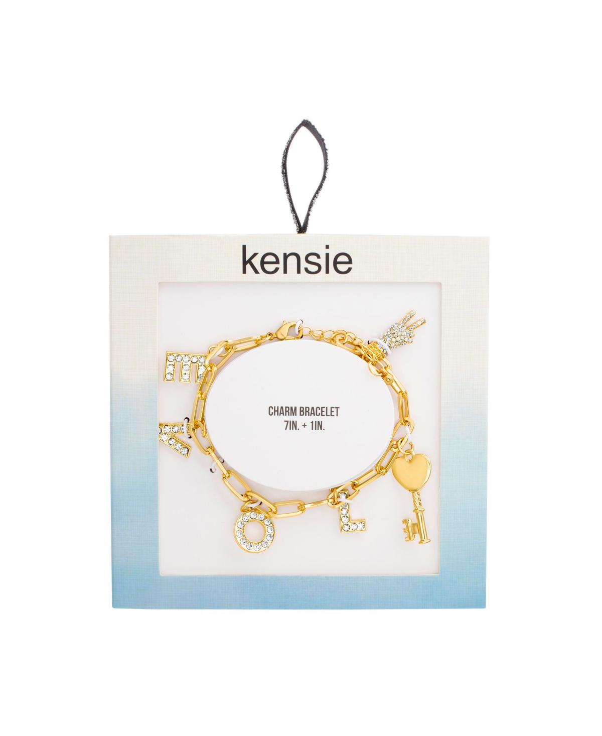 kensie Love Dangle Charm Bracelet - Yellow Gold-Tone