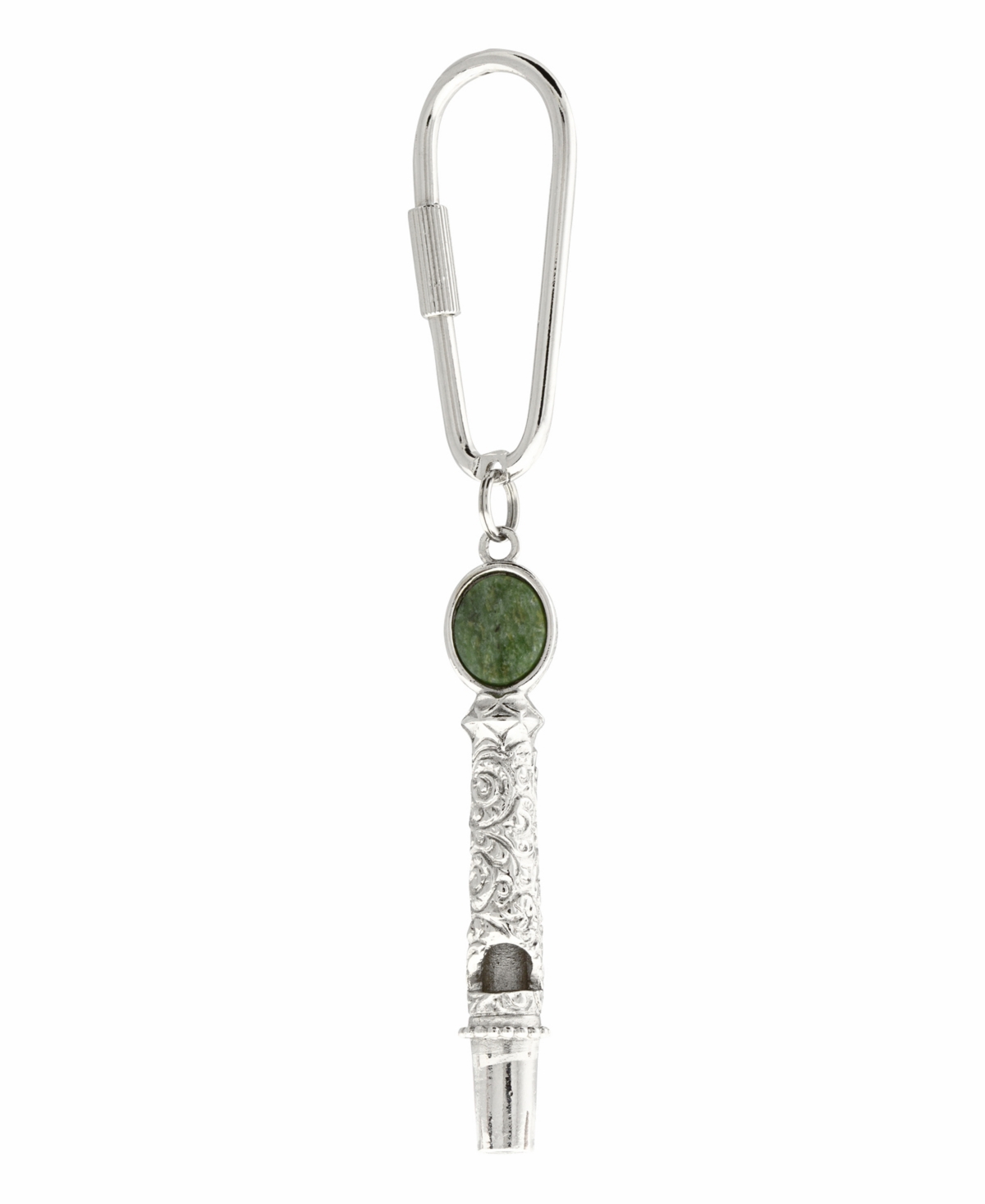 2028 Women's Jade Filigree Whistle Key Fob In Green