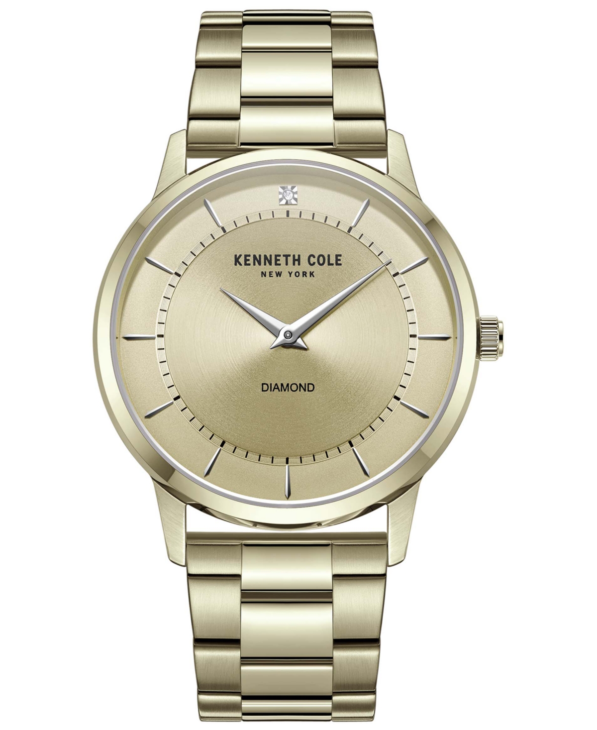 Kenneth Cole New York Men's Genuine Diamond Accent Stainless Steel Bracelet Watch 42mm