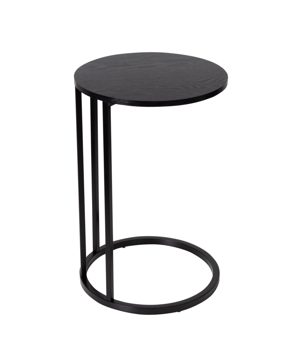 Honey Can Do Round C End Table In Black