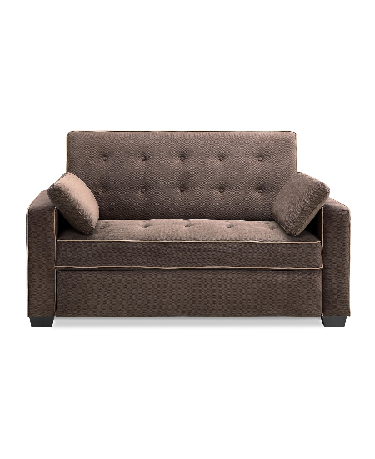 Shop Serta 72.6" W Polyester Augustus Queen Convertible Sofa In Java