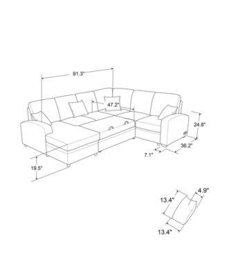 Mae Sectional Sofa with Power and USB Ports