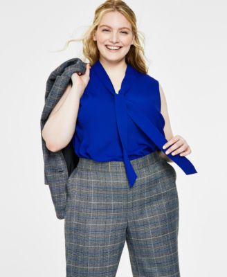 Kasper - Plus Size Bow Top