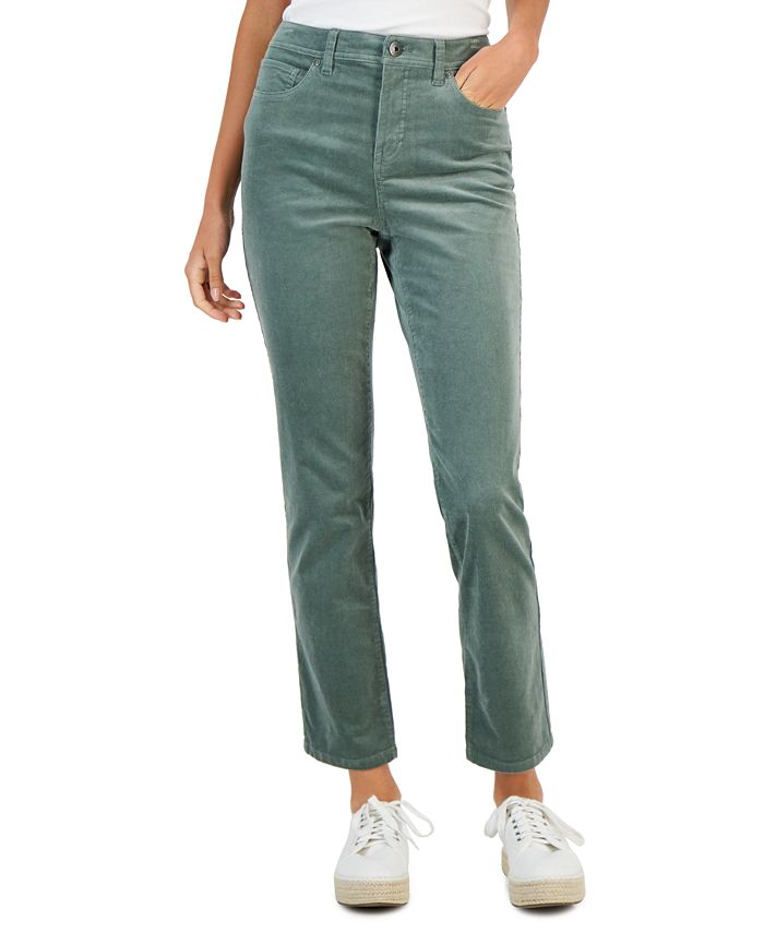 Style & Co Petite High-Rise Straight-Leg Corduroy Jeans, Created for ...