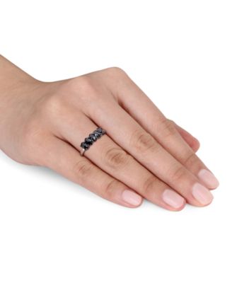 Black Diamond Oval Anniversary Ring (1-1/4 ct. t.w.) in 10k White Gold