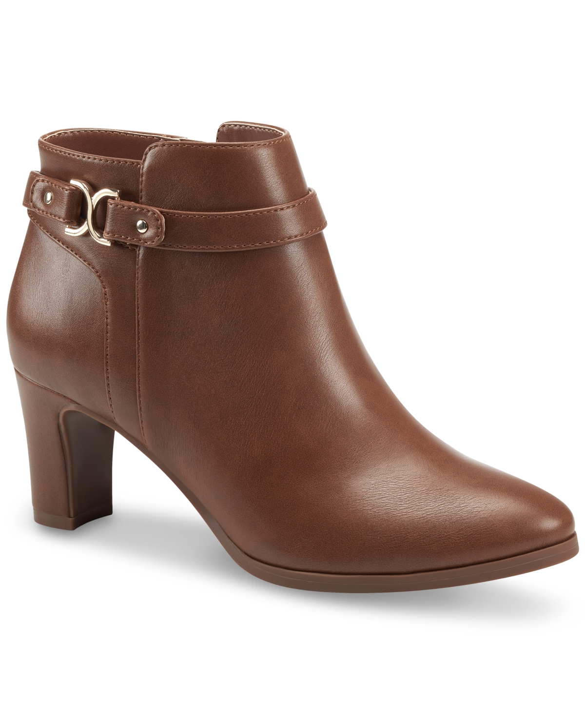 Women's Pixxy Dress Booties, Created for Macy's - Saddle