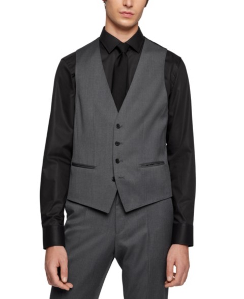 Мужские BOSS by Hugo Boss Men's Virgin-Wool Serge Slim-Fit Vests