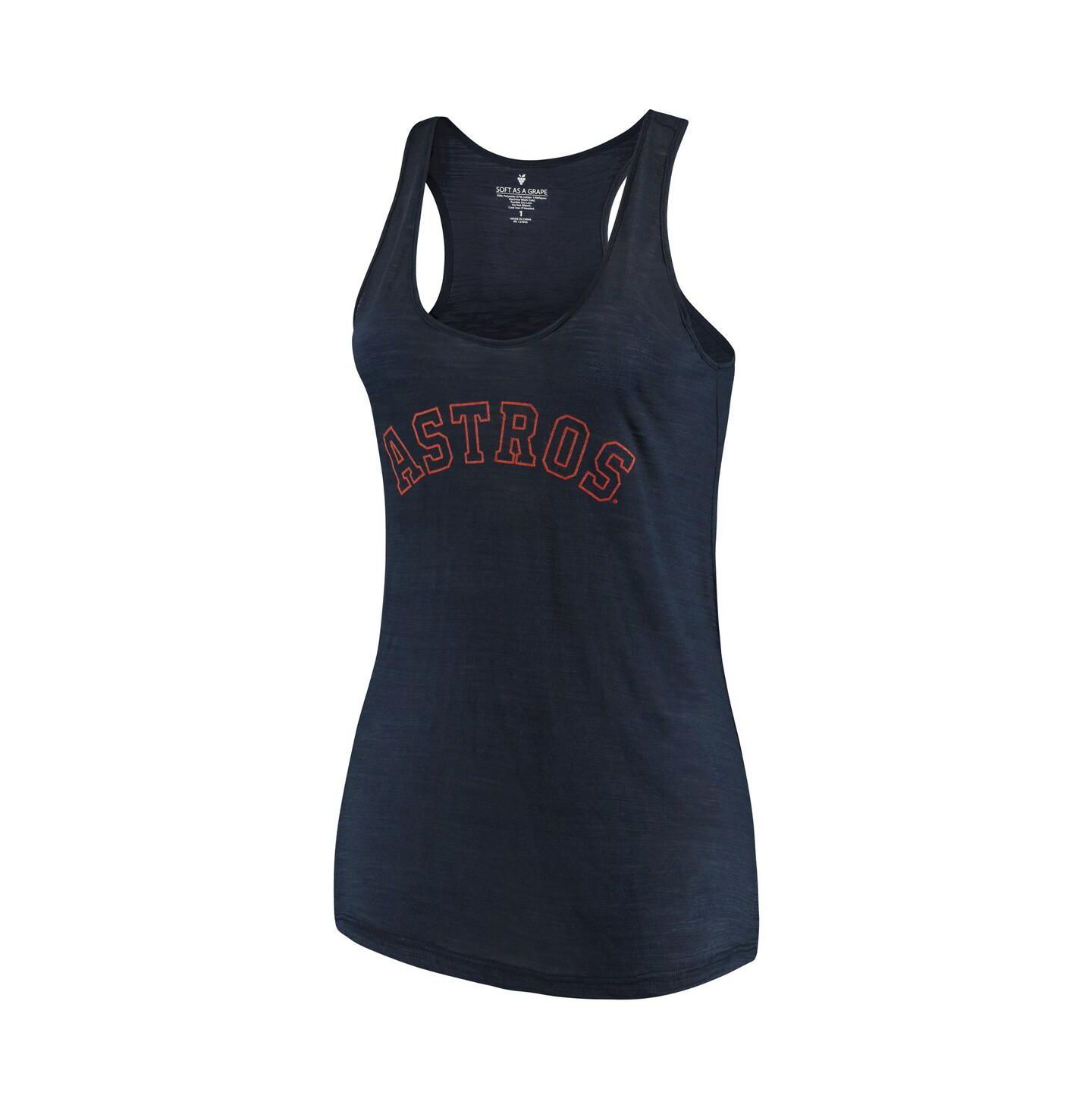 Женский топ Soft As A Grape Navy Houston Astros Plus Size Swing for the Fences Racerback — фото 4