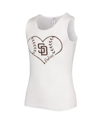 Big Girls White San Diego Padres Team Tank Top