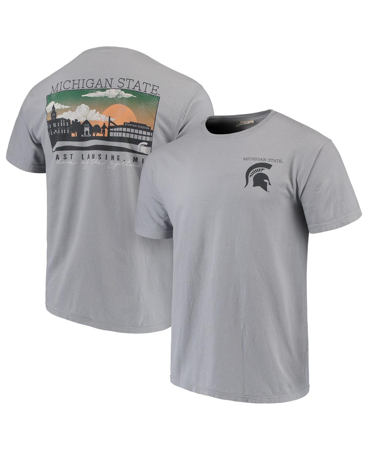 Men's Gray Michigan State Spartans Comfort Colors Campus Scenery T-shirt - Gray