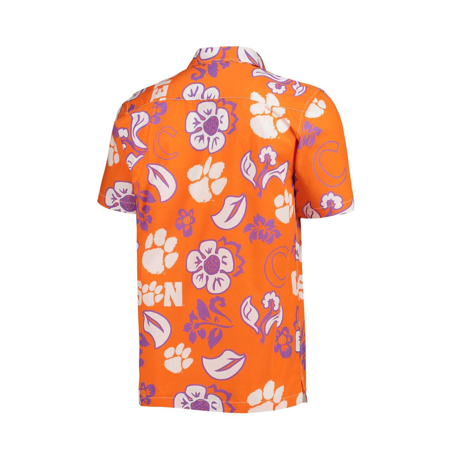Мужская рубашка Wes & Willy Orange Clemson Tigers Floral Button-Up — фото 4