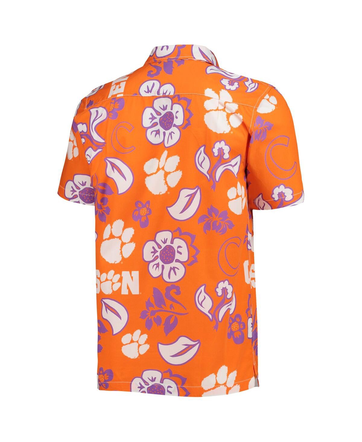 Shop Wes & Willy Men's  Orange Clemson Tigers Floral Button-up Shirt