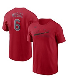Men's Stan Musial Red St. Louis Cardinals Cooperstown Collection Name and Number T-shirt