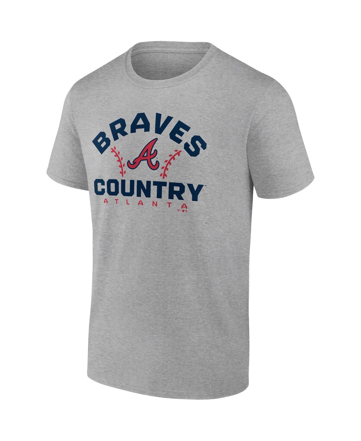 Men's Fanatics Branded Heathered Gray Atlanta Braves Team Wordmark T-Shirt