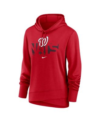 Women's Red Washington Nationals Diamond Knockout Performance Pullover Hoodie