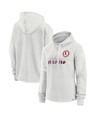 Women's Oatmeal St. Louis Cardinals True Classics Legacy Quarter-Zip Hoodie