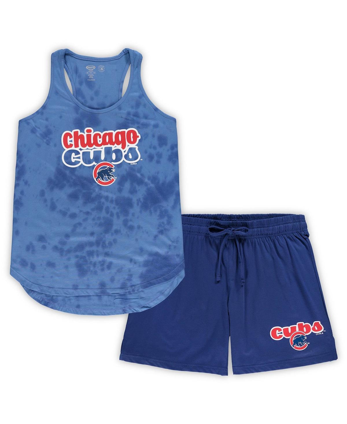 Concepts Sport Women's  Royal Chicago Cubs Plus Size Cloud Tank Top And Shorts Sleep Set In Royal