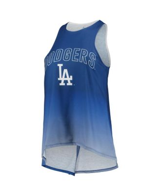 Women's Royal Los Angeles Dodgers Gradient Tie-Back Racerback Tank Top