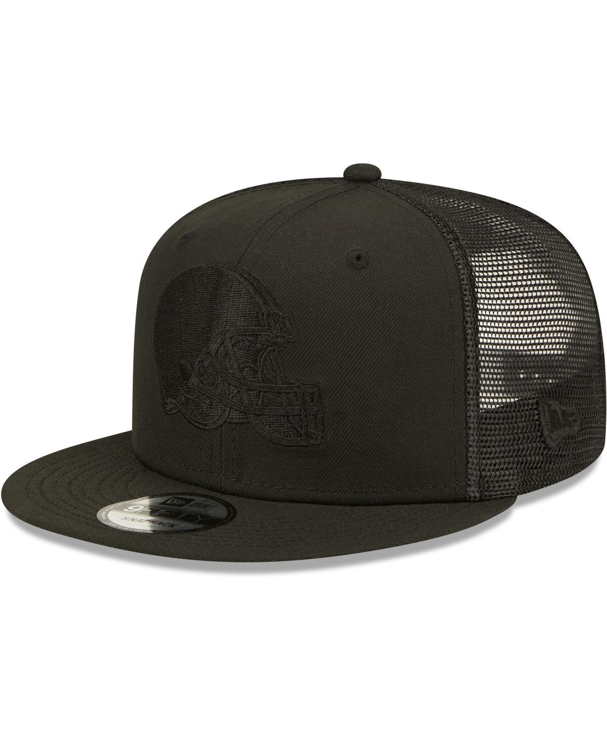 Shop New Era Men's  Black Cleveland Browns Classic 9fifty Trucker Snapback Hat