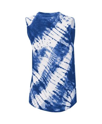 Women's Royal Los Angeles Dodgers Money Ball Tie-Dye Tank Top
