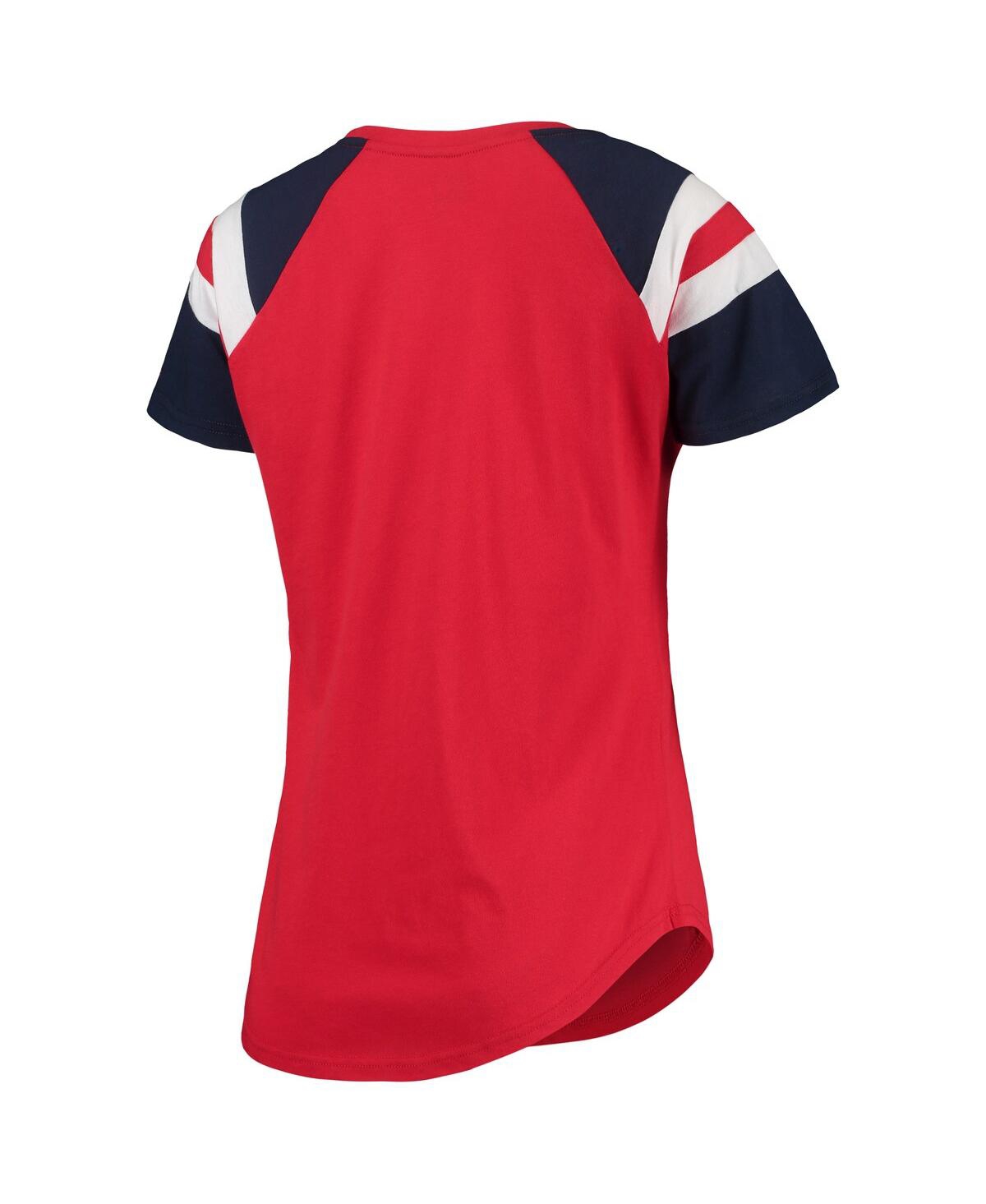 Shop Starter Women's  Red And Navy St. Louis Cardinals Game On Notch Neck Raglan T-shirt In Red,navy