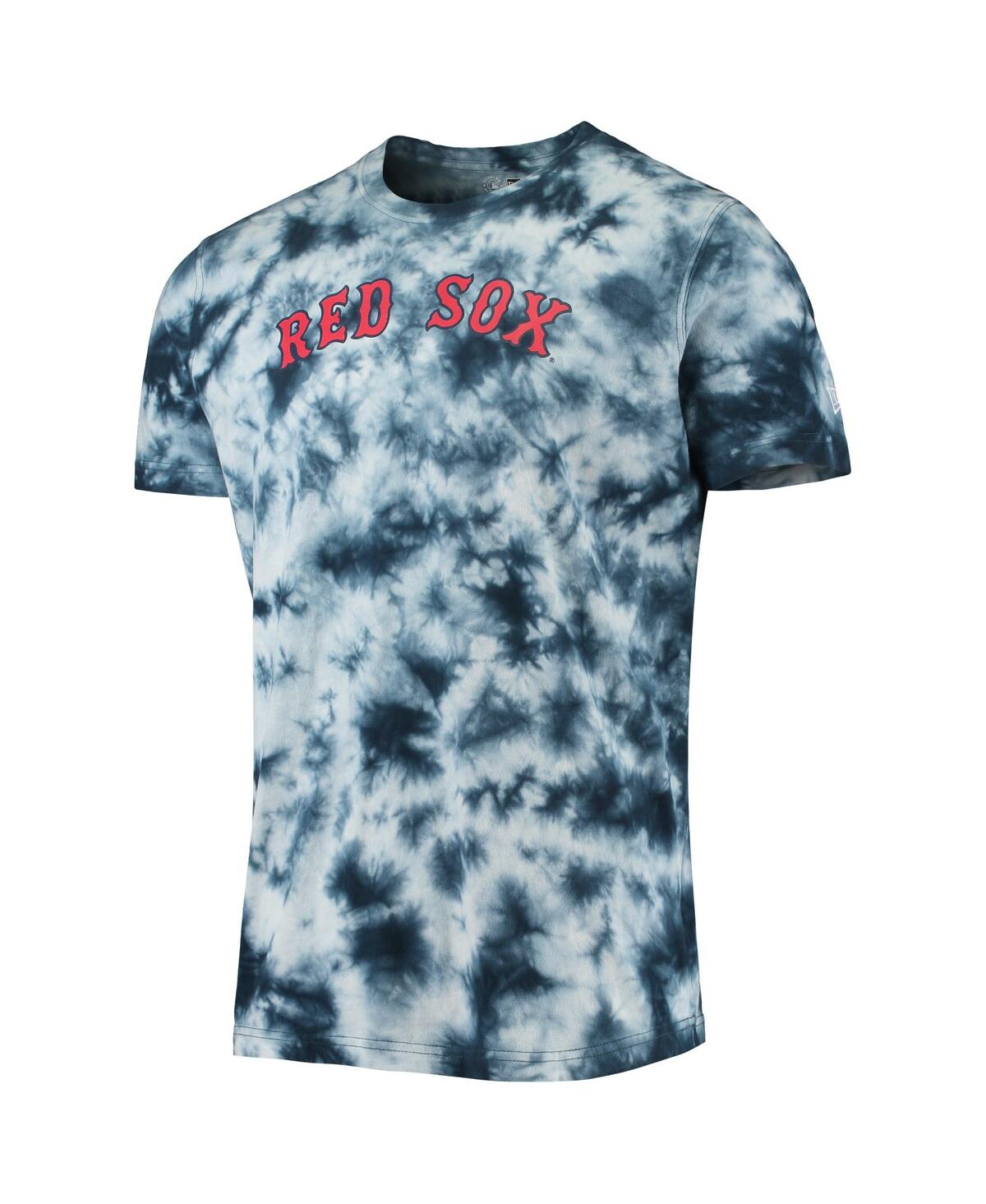 Shop New Era Men's  Navy Boston Red Sox Team Tie-dye T-shirt