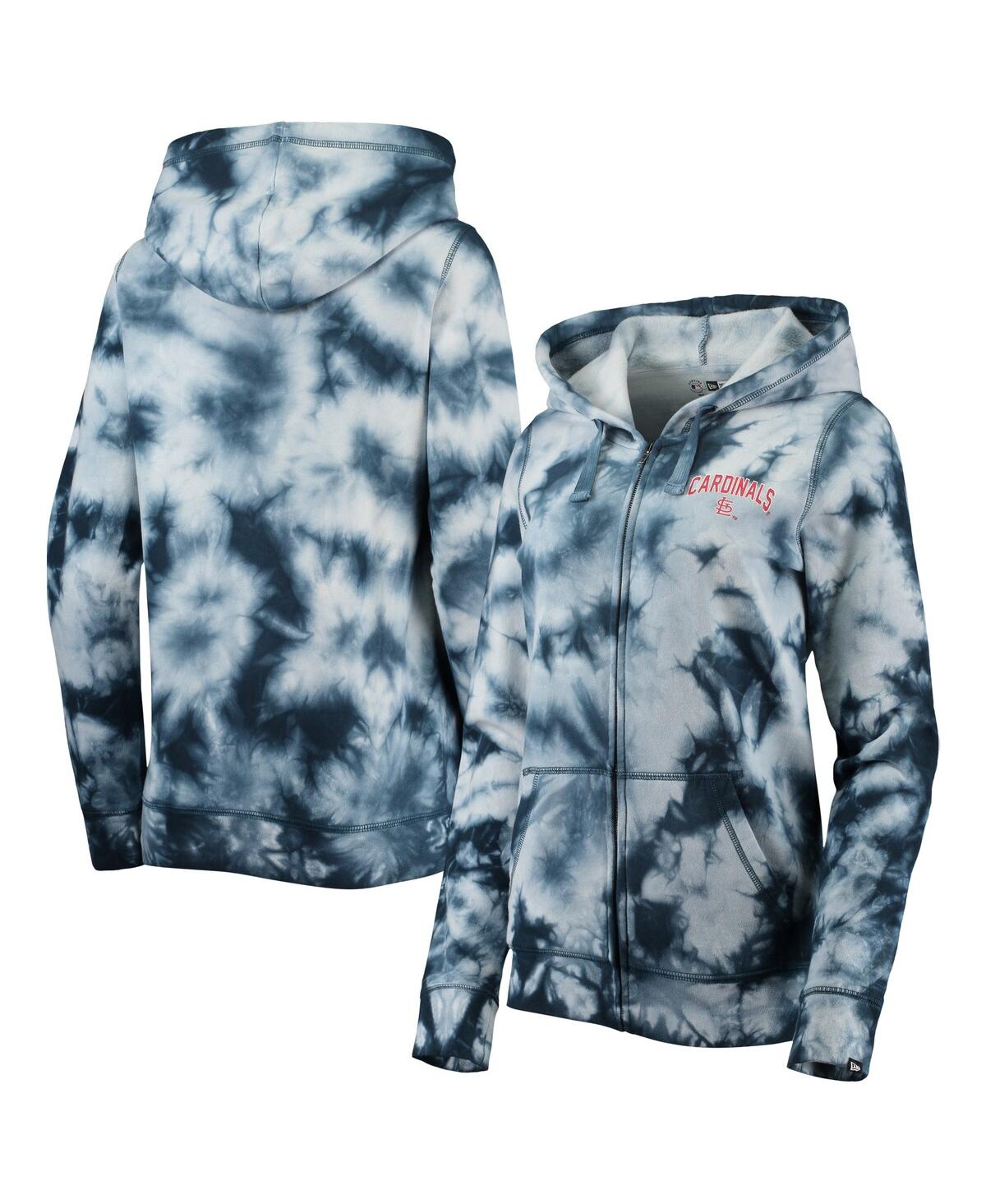 Shop New Era Women's  Navy St. Louis Cardinals Tie-dye Full-zip Hoodie