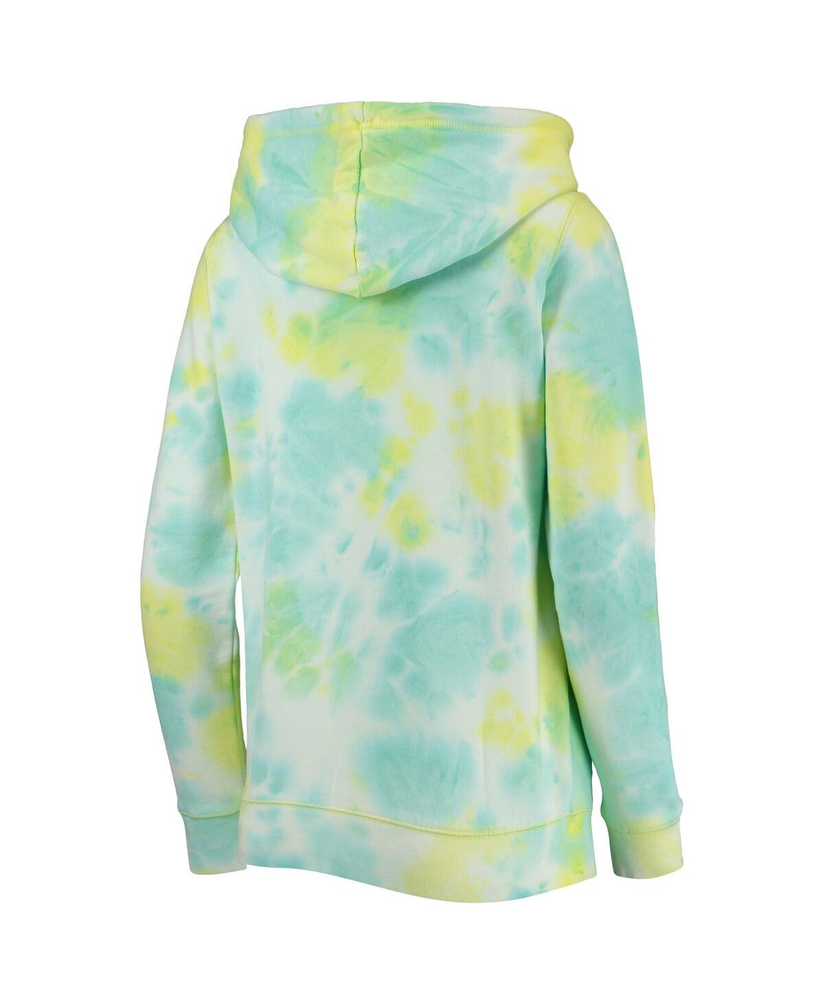 NEW ERA WOMEN'S NEW ERA WHITE CHICAGO CUBS TIE-DYE FULL-ZIP HOODIE 