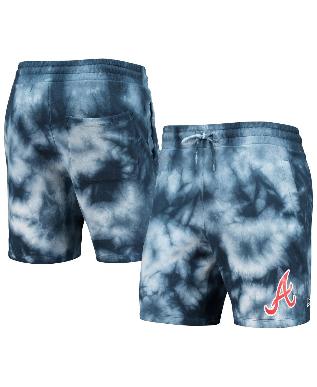Shop New Era Men's  Navy Atlanta Braves Team Dye Shorts