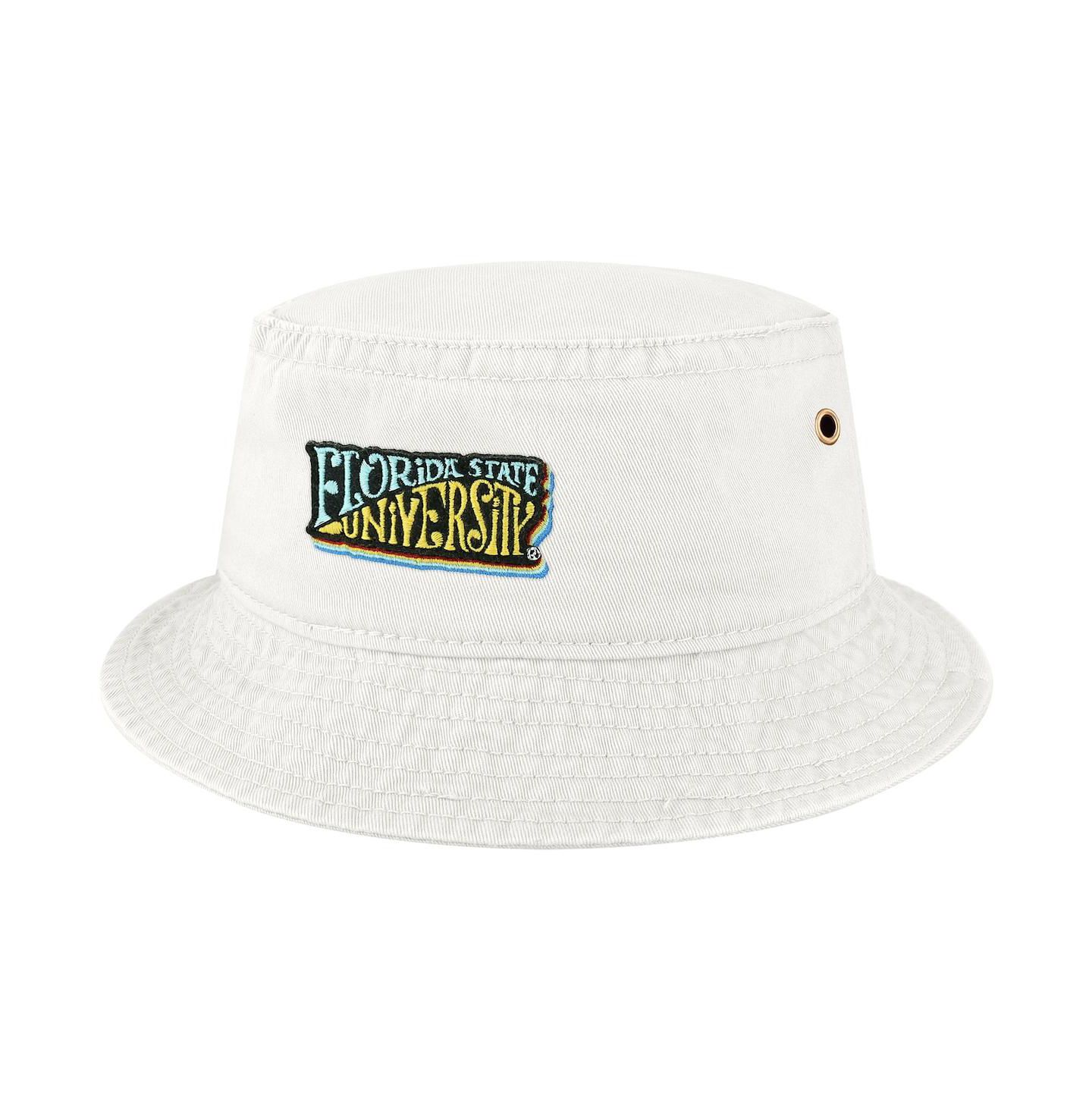 Мужская панама League Collegiate Wear White Florida State Seminoles Beach Club Color Waves Bucket Hat — фото 2