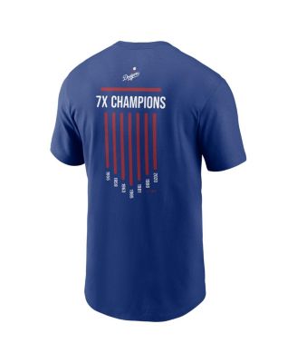 Men's Royal Los Angeles Dodgers 7x World Series Champions Local Team T-shirt