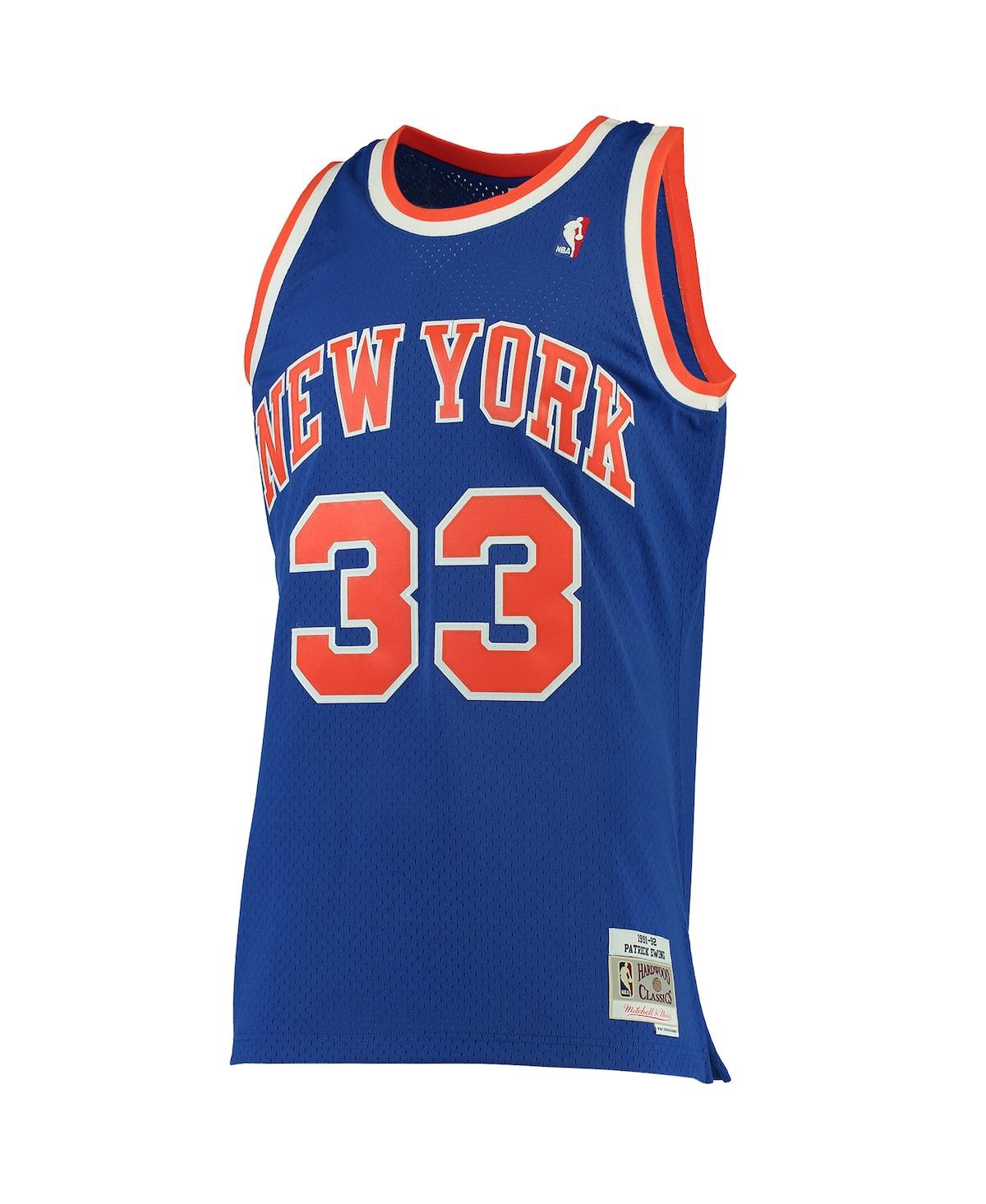 Men's Mitchell & Ness Patrick Ewing Blue New York Knicks 1991-92 Hardwood Classics Swingman Jersey