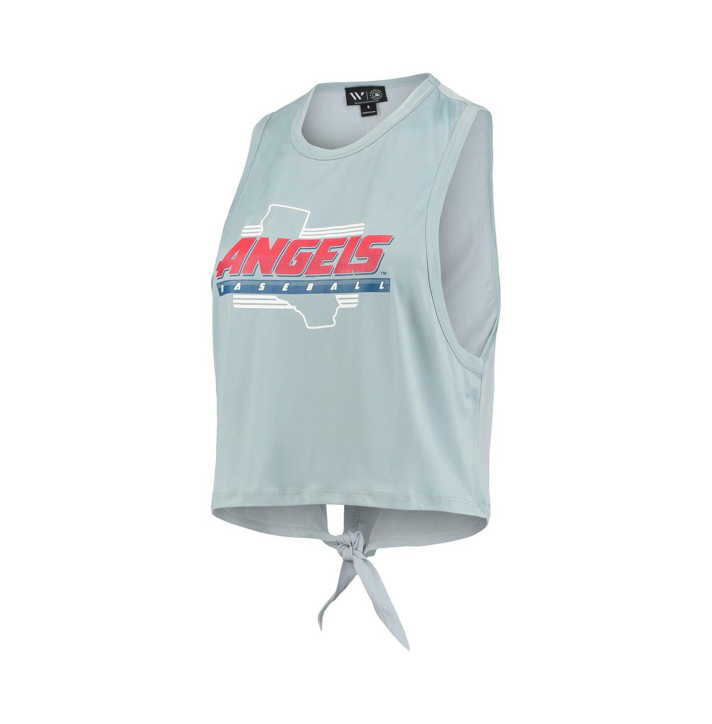 Женский топ The Wild Collective Light Blue Los Angeles Angels Open Back Twist-Tie — фото 4