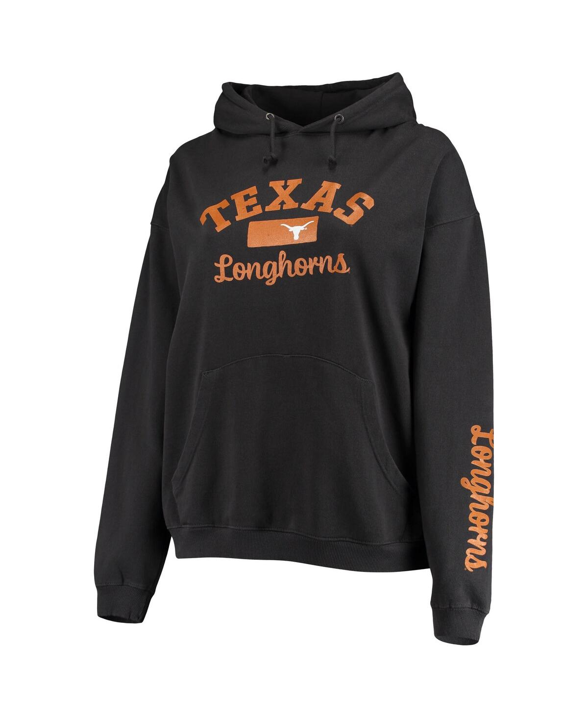 Shop Pressbox Women's  Black Texas Longhorns Rock N Roll Super Oversized Pullover Hoodie