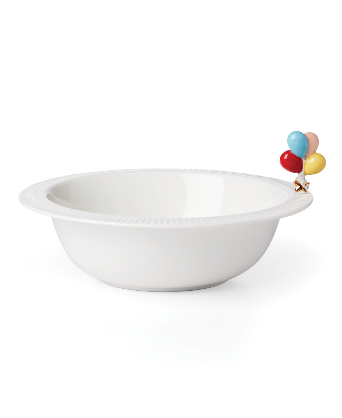 Lenox Profile Charm Serving Bowl With Balloons Popper In White